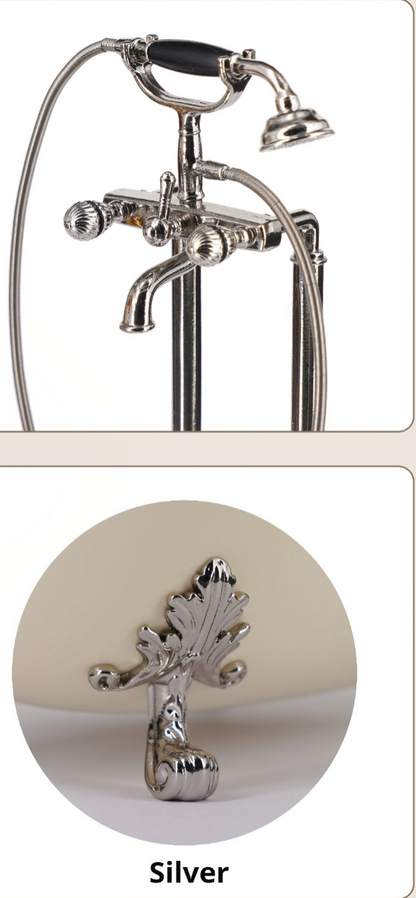 1/6 Scale Vintage Shower Head – Miniature Dollhouse Bathroom Accessory for BJD & Blythe (Gold & Silver Colors)