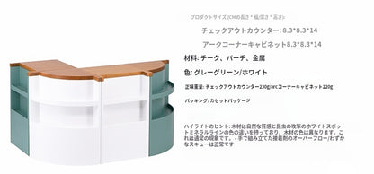 1/6スケールのカーブコーナーキャビネットとレジカウンター - BJD、ブライス、アクションフィギュア用のミニチュア店舗用家具