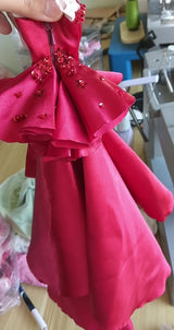 【Made to Order】1/6 Scale Couture-Inspired Satin Evening Dress for Fashion Dolls｜Custom Size & Color Available