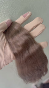 Natural Wool Doll Hair – Soft Texture & Natural Shine | Premium Fiber for Wig Making | Linen Brown 25-30cm