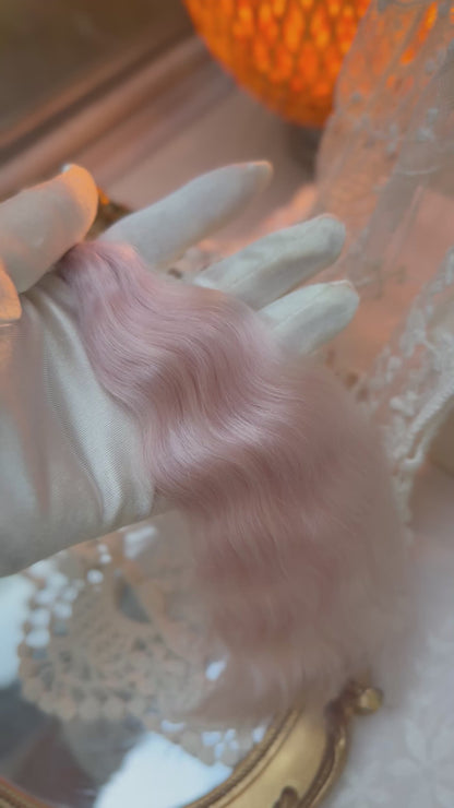 ドール用高光沢モヘア | スノーピンク 20～25cm