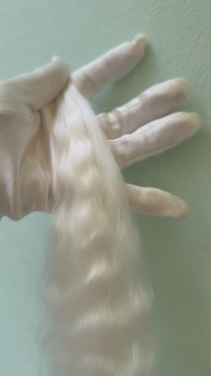 ドール用高光沢モヘア｜ホワイト　25-30cm