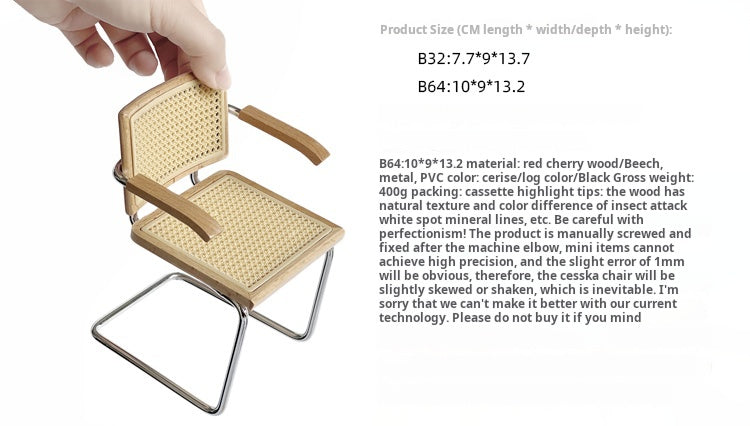 1/6 Scale Cantilever Chair – Miniature Dollhouse Furniture | Armrest & Armless Versions for BJD & Blythe