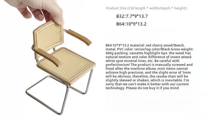 1/6 Scale Cantilever Chair – Miniature Dollhouse Furniture | Armrest & Armless Versions for BJD & Blythe