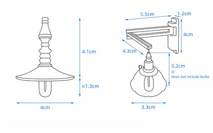 1/6 Scale Dollhouse Lighting  Chandelier, Folding Wall Lamp & Lamp Stand | Plug-in Ambient Miniature Light for BJD & Blythe