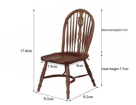 1/6 Dollhouse study Room Accessories Mini Furniture Vintage Windsor chair