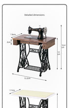 1/6 Scale Vintage Sewing Machine with Table – Miniature Dollhouse Furniture for BJD & Blythe