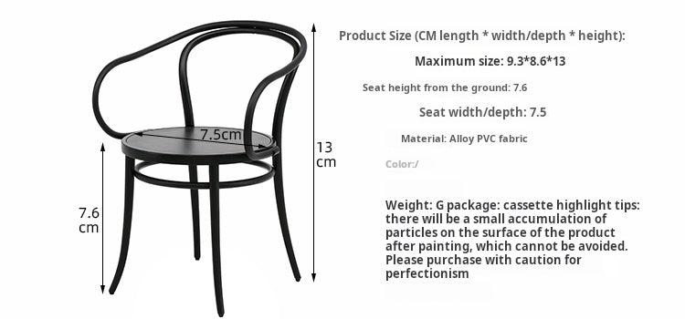 1/6 Scale Modern Vintage Armchair – Miniature Dollhouse Furniture for BJD & Blythe | Random Cushion Colors