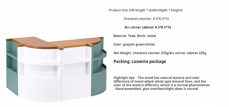 玩具】弧形转角柜/收银柜/橱柜商店柜 6分blythe娃屋迷你微缩模型