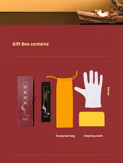 故宫淘宝｜百鸟朝凤桌面小屏风中式摆件博物馆文创生日礼物伴手礼