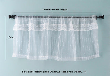 1/6スケール ホワイトレースカーテン – BJD＆ブライス用ミニチュアドールハウス窓用ドレープ | 居心地の良い家庭的な雰囲気、3サイズ展開