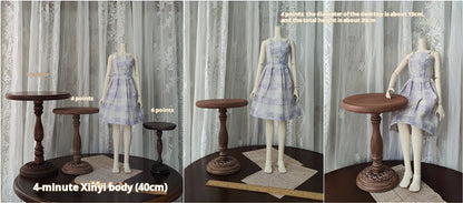 Handmade Vintage Carved Round Table – Multi-Color Options | Fits 1/3, 1/4, 1/6 Scale Dolls