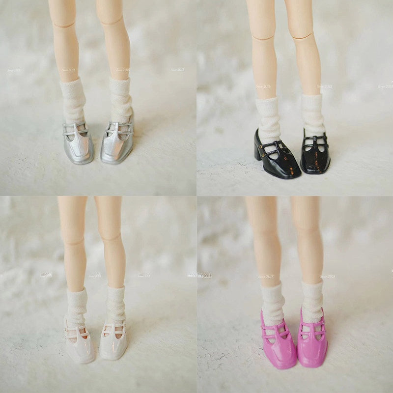 1/6 Scale Vintage Mary Jane Doll Shoes | Square Toe | Fits Blythe, Obitsu 24, Momoko